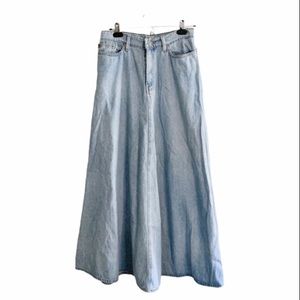 Ralph Lauren Maxi Denim Skirt with Button Front
